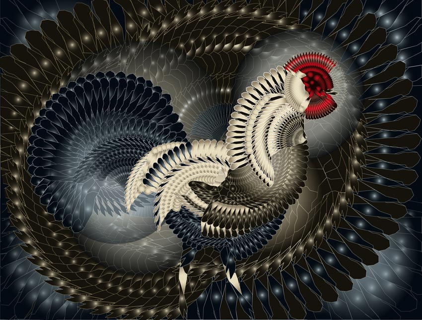 L'Horloge du COQ  90 x 120 cm 2017  
