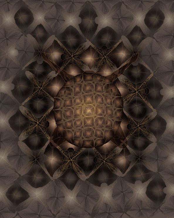 Tortue Yi Jing / Création numérique sous Diasec / 120 x 96 cm / 2014