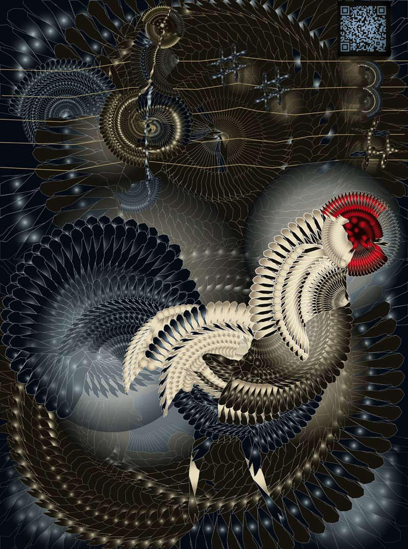 L'HORLOGE DU COQ, TEMPS FRACTAL / impression numérique sur altuglas / 65 x 52 cm / 2018