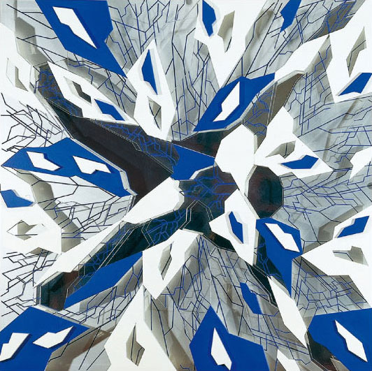 Icare 1. / Œuvre relief, altuglas, métal / 120X120cm / 1998
