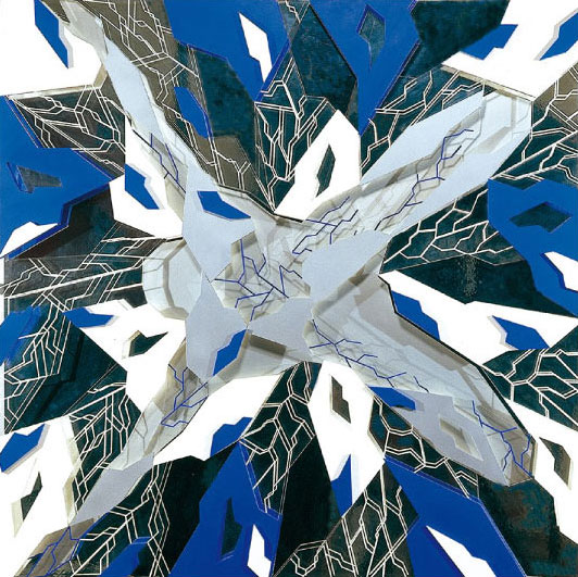 Icare 3. / Œuvre relief, altuglas, métal / 120X120cm / 1998