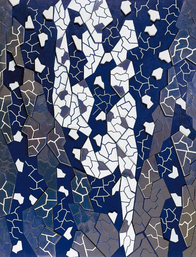 Nageur-miroir / Œuvre relief, collage, acrylique / 117X89cm / 1997