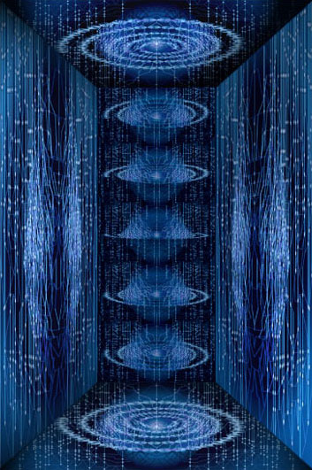 Cabine de Pluie / Création numérique sous plexiglas - architecture / 250X140cm / 2004