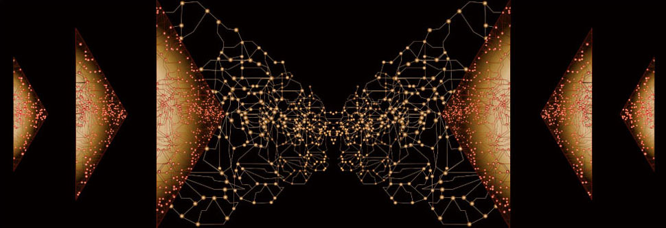 Connexion / Création numérique sous plexiglas - architecture / 100X300cm / 2004