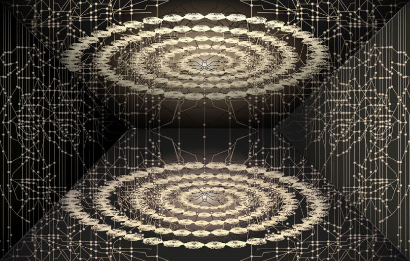 Ondes-Miroir / Création numérique sous plexiglas - architecture / 80X120cm / 2005