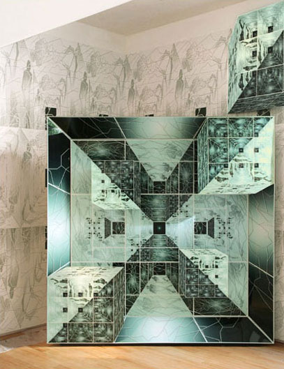 Maison fractale Installation / Création numérique sous plexiglas - architecture / 2004