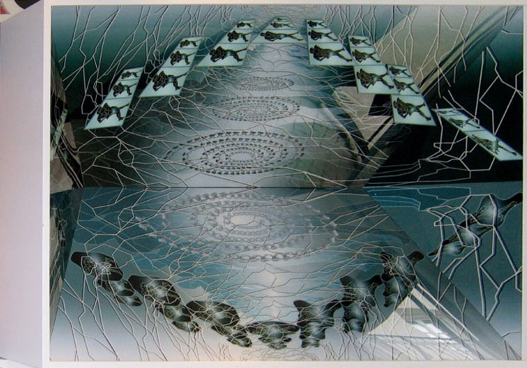 Passage Miroir / Création numérique sous plexiglas - architecture / 150X250cm / 2006