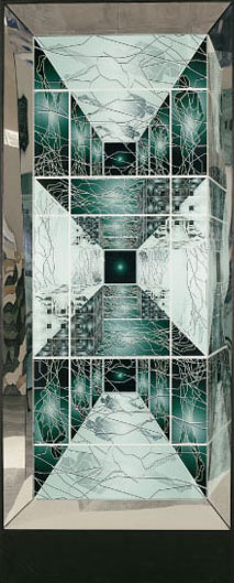 Porte fractale / Création numérique sous plexiglas - architecture / 240X90cm / 2004