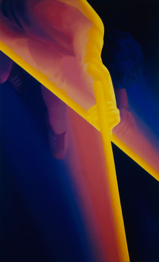 Pole Vault / acrylique sur toile / 146x89 cm / 1981