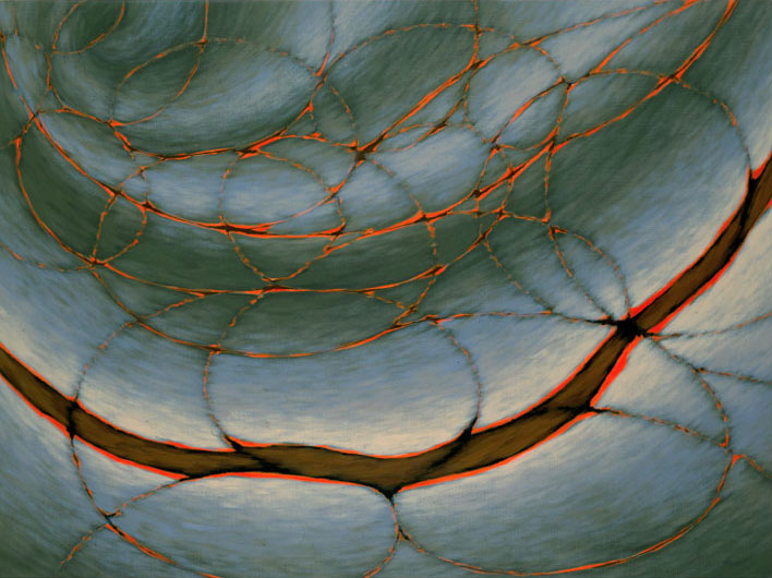 Eau Fragments 2 / Acrylique sur toile / 89X65cm / 1990