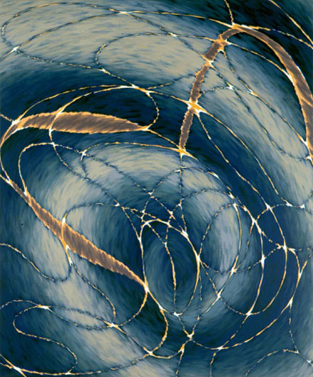 Eau Fragments 5 / Acrylique sur toile / 97X73cm / 1990