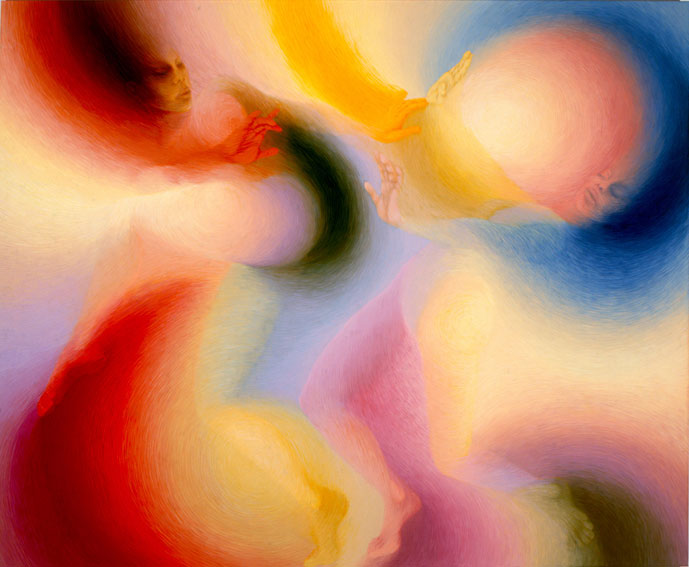 Muses Duo V / acrylique sur toile / 97x130 cm / 1985
