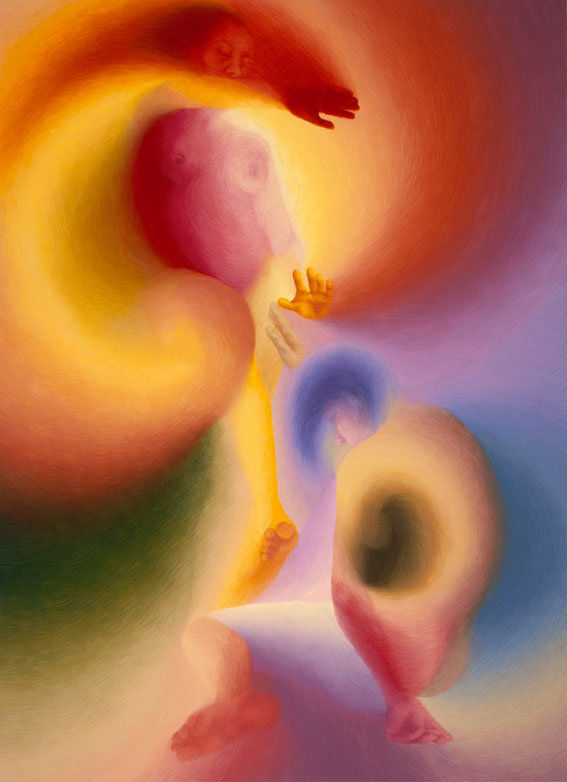 Muses Duo VI / acrylique sur toile / 162 x97 cm / 1985
