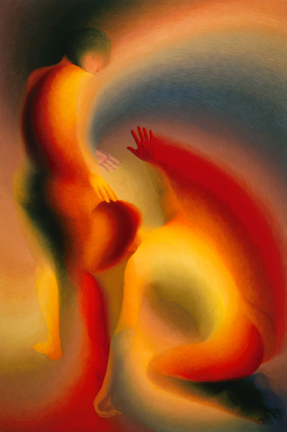 Muses Duo VII / acrylique sur toile / 162x97 cm / 1985