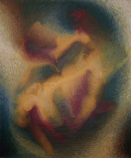 Proue Radeau des Muses / Acrylique sur toile / 195X130cm / 1987