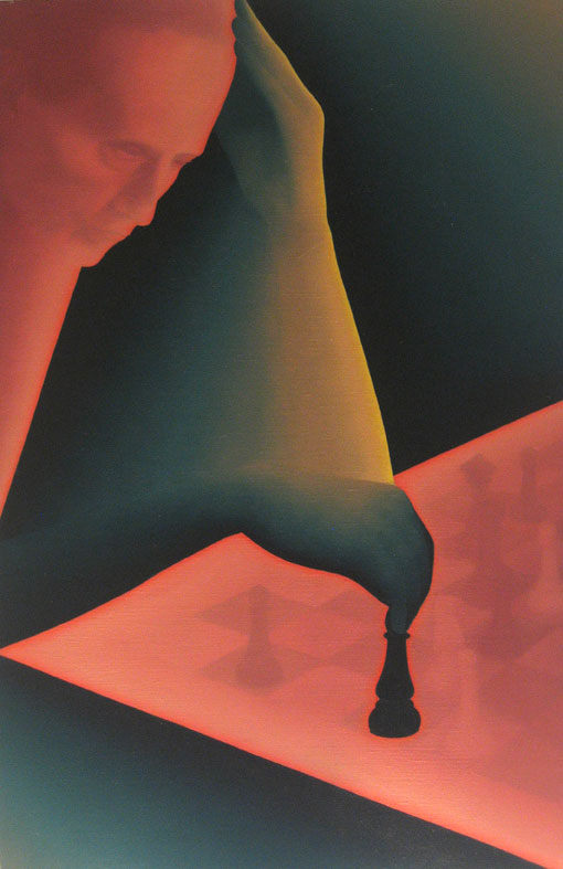 Marcel Duchamp, joueur d’échecs/ acrylique sur toile / 100x73cm / 1981