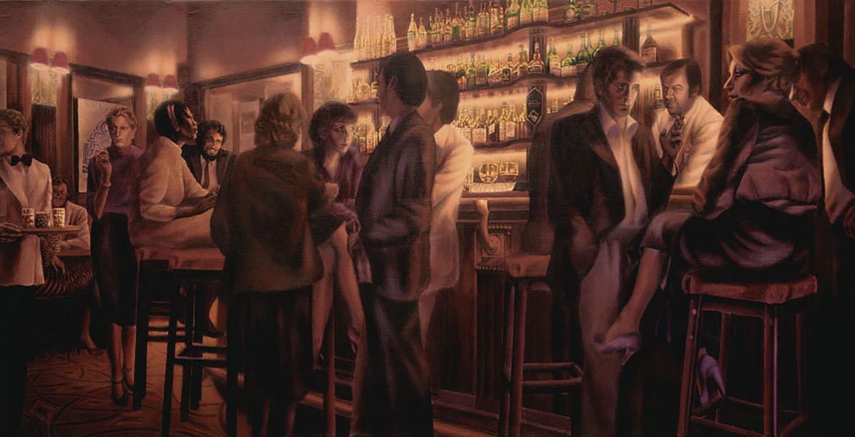 Closing Time / La Closerie des Lilas Paris / Peinture acrylique sur toile / 1978