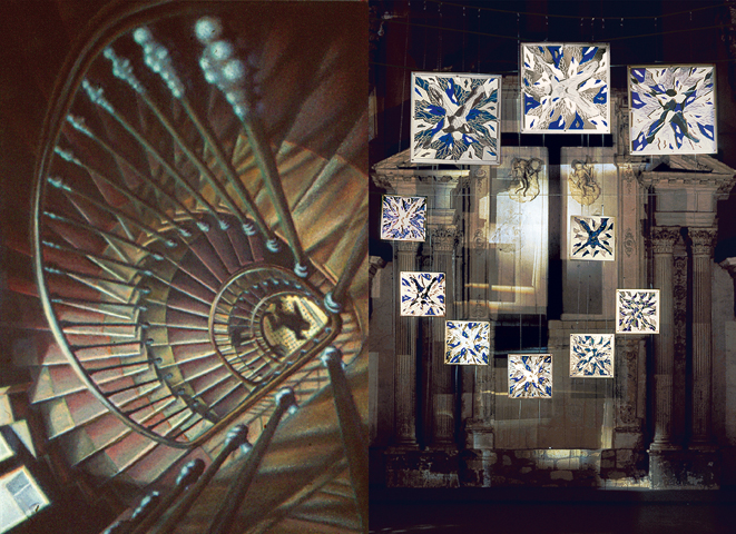 Icône Dyptique : L’Escalier 1976 - Mémoire d’Icares 1998 / acrylique sur toile, mixed média - installation