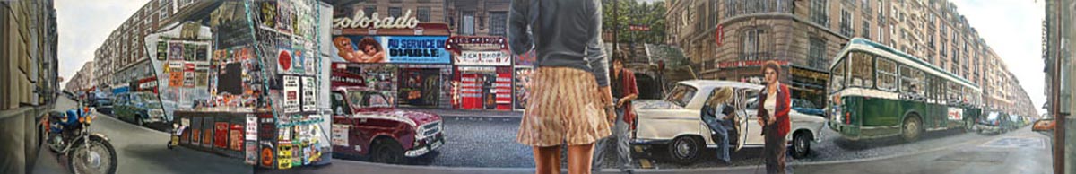 Hyper Street/ Quadriptyque de 7 mètres de long/Acrylique sur toile/ 1974/1975